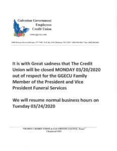 Funeral Closure 3/23/2020